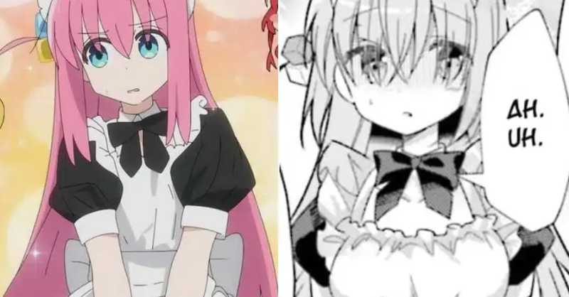 Bocchi The Rock Anime Shrinks Bocchi's Chest - Manga Comparison