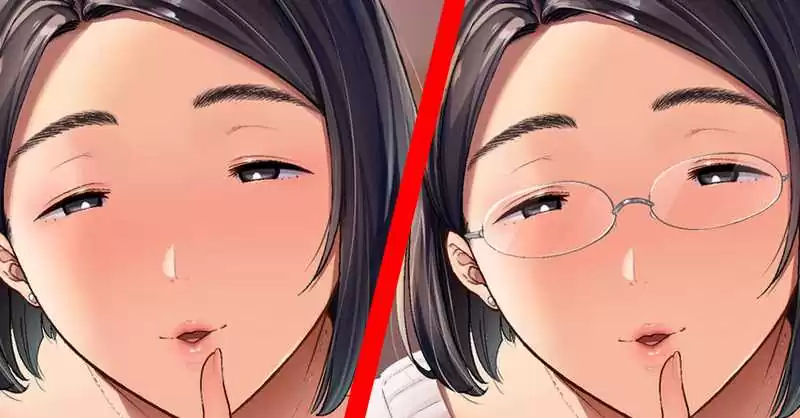 Adult Manga KanoMama Syndrome has a Version With and Without Glasses