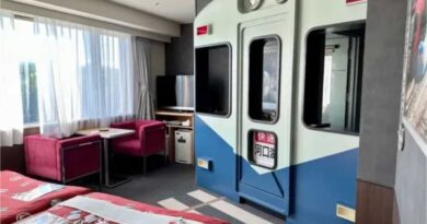Japanese hotel has a room with a train inside it