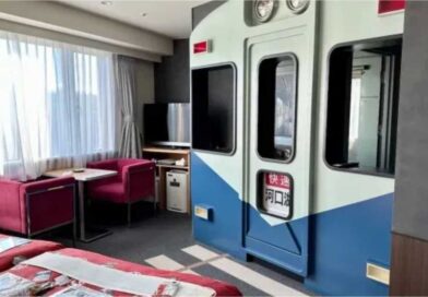 Japanese hotel has a room with a train inside it